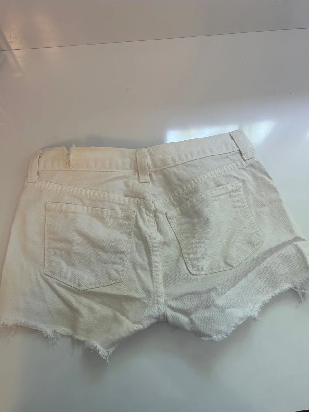J Brand size 25 White Eyelet Distressed Women's Denim Shorts